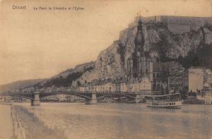 BR72448 le pont et l eglise ship bateaux   dinant la citadelle  belgium