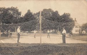 Pittsfield MA Tennis Court Signed H. W. Osgood Photographer RPPC Postcard