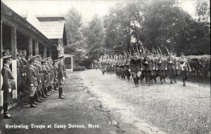 Ayer Massachsuetts MA Camp Devens Troop Review WWI 1900s-20s Vintage Postcard