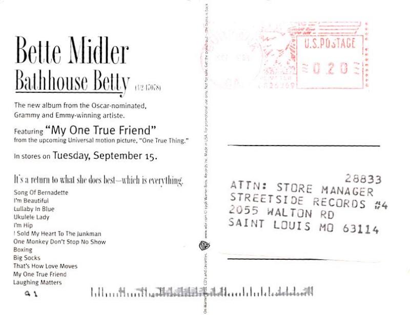 Bette Midler Bathhouse Betty - 