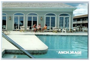 c1950 The Anchorage Motor Inn & Restaurant Swimming Pool Ogunquit Maine Postcard