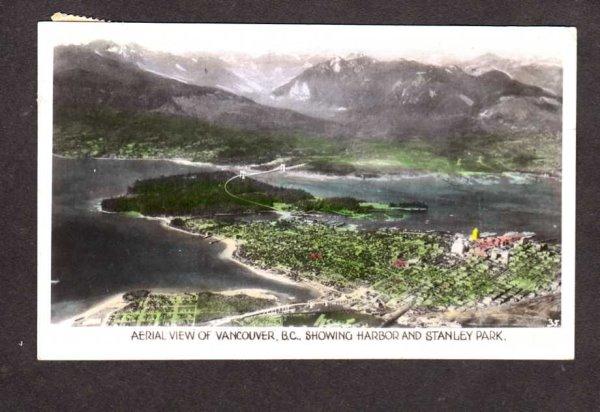 BC Aerial Vancouver Stanley Park British Columbia Canada Carte Postale Postcard