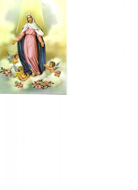 Assumption of the Virgin Modern Spanish religious postcard