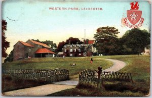 1910's Western Park Leicester Posted Entrance Gate to the House Posted Postcard 