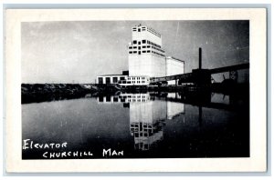 1953 Wheat Elevator Churchill Manitoba Canada RPPC Photo Postcard 