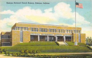 Kokomo National Guard Armory Indiana linen postcard