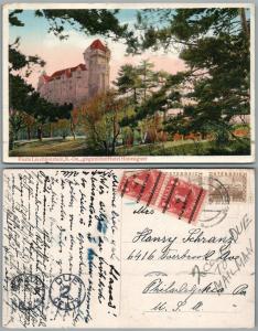 FESTE LIECHTENSTEIN HOTEL HOTWAGNER ANTIQUE POSTCARD w/ AUSTRIAN STAMPS