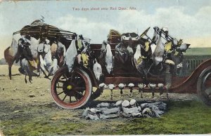 Vintage Postcard. Hunting. Two day shoot near Red Dear, Alberta Canada.