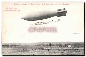 Old Postcard Aviation Zeppelin Airship City of Paris Henry Deutsch of Meurthe