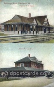 Central Depot, Kankakee, IL, Illinois, USA Train Railroad Station Depot 1911 ...