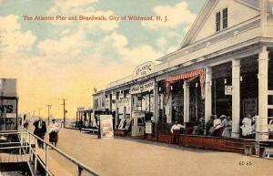 Wildwood New Jersey view of Atlantic Pier and boardwalk antique pc Y14760