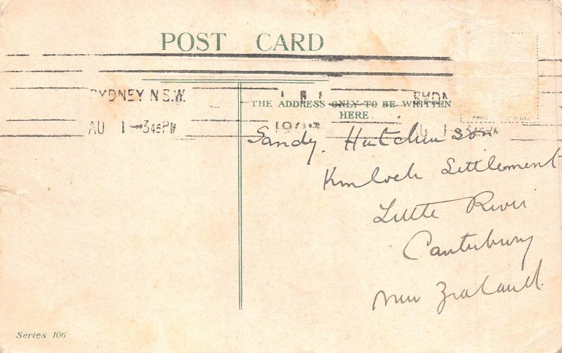 Animals Anthropomorphic Monkey Orchestra Violin Drum Flute 1908 postcard B920