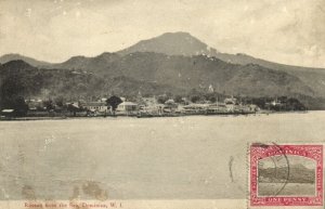 dominica, W.I., ROSEAU, Panorama from the Sea (1908) Postcard