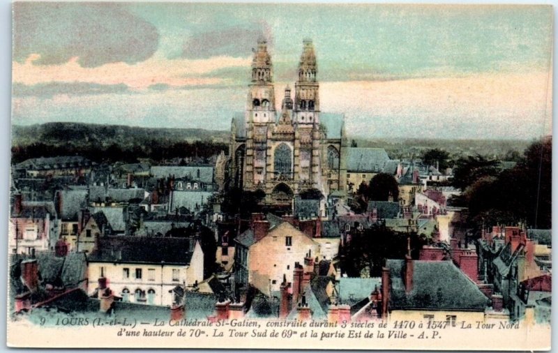 Postcard - The St. Gatien Cathedral - Tours, France 