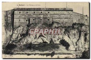 Old Postcard Belfort Castle and Lion