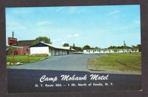 NY Camp Mohawk Motel Rt 30 FONDA NEW YORK Postcard PC