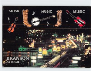 Postcard Branson at Night Music City Branson Missouri USA