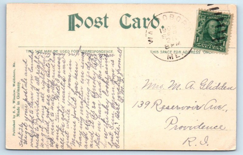 2 Postcards WALDOBORO, Maine ME~ Congregational Church KNOX STREET & MAIN STREET 