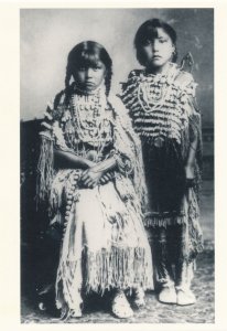 Two Girls likely Kiowa Indians circa 1890 Western USA - Recent Print