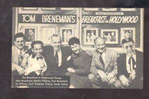 TOM BRENNAN'S BREAKFAST HOLLYWOOD CALIFORNIA TV SHOW ADVERTISING POSTCARD