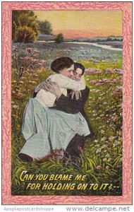 Romantic Couple In Field Of Flowers 1910