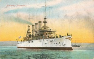 Postcard 1909 Navy Military Battleship Nebraska Hopf Bros 23-3443