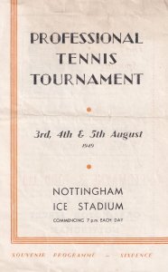 Donald Budge Dinny Pails Tennis 1949 Nottingham Ice Stadium Programme