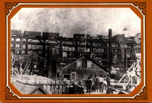 Nevada Virginia City Crown Point Trestle and The V & T Train Crossing The Rav...