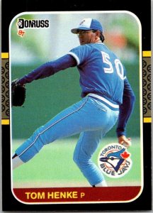 1986 Donruss Baseball Card Tom Henke Toronto Blue Jays sk12390