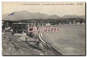 Old Postcard Saint Jean de Luz General view taken of the Pointe Sainte Barbe