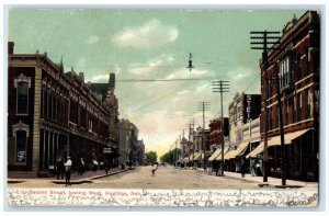 1907 Second Street Looking West Building Hastings Nebraska NE Vintage Postcard