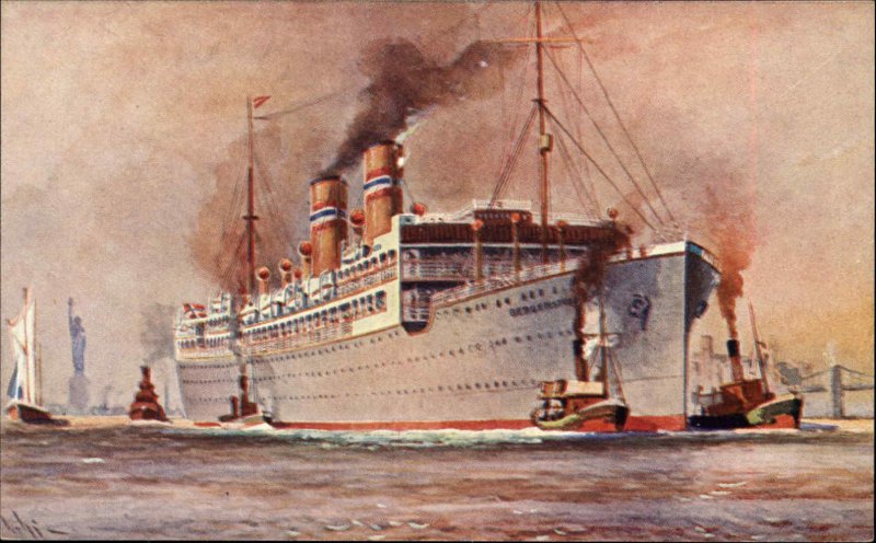 Steamship SS Stavangerfjord Den Norske Amerikalinje New York City Postcard