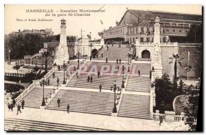 Postcard Old Marseille Monumental Staircase of the St Charles station