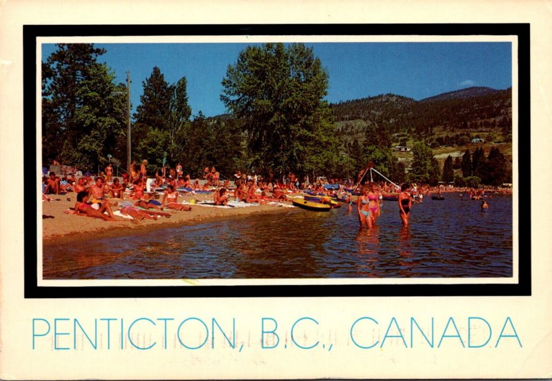 Canada Penticton Skaha Lake Beach Scene