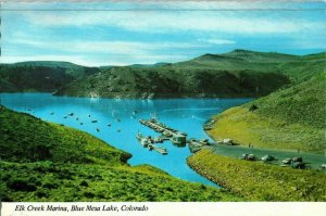 Aerial View Postcard Elk Creek Marina Blue Mesa Lake, Colorado