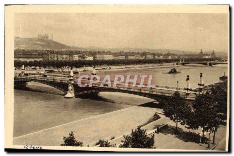 Old Postcard Lyon Rhone and Le Pont Gallieni