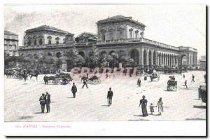 Italy Italia Napoli Old Postcard Central Stazione