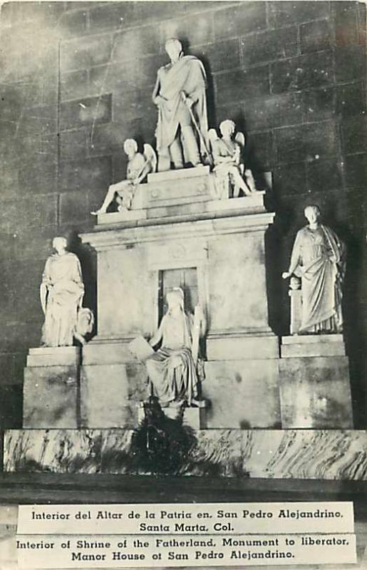 RPPC of Shrine of the Fatherland Monument to Liberator, Santa Marta Columbia