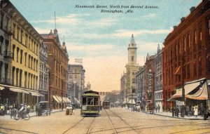 Birmingham Alabama Nineteenth Street Trolley Vintage Postcard AA45412