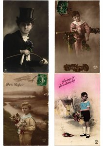 BOYS, CHILDREN, GLAMOUR REAL PHOTO 500 Vintage Postcards Pre-1940 (L2445)