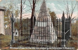 Monument of Jane McCrae, Scalped by Indians - Ft Edward, New York