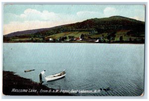 1910 Mascoma Lake Mountain Paddle Boat Depot East Lebanon New Hampshire Postcard 