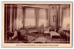 1910 Two Room Apartment Living Room Spink-Arms Indianapolis Indiana IN Postcard