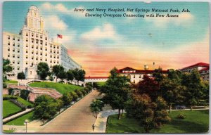 1950's Army Navy Hospital Hot Springs National Park Arkansas Posted Postcard