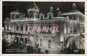 Old Postcard Monte Carlo Casino - Night Effect