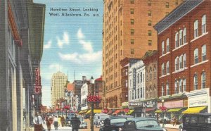 ALLENTOWN, Pennsylvania PA  HAMILTON STREET SCENE~Allen Clothes ca1940s Postcard