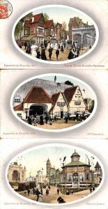 Belgium International Exposition Brussels 1910 lot of 3 postcards 