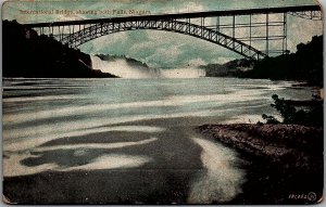 1906 NIAGRA FALLS CANADA INTERNATIONAL BRIDGE BOTH FALLS POSTCARD 25-261