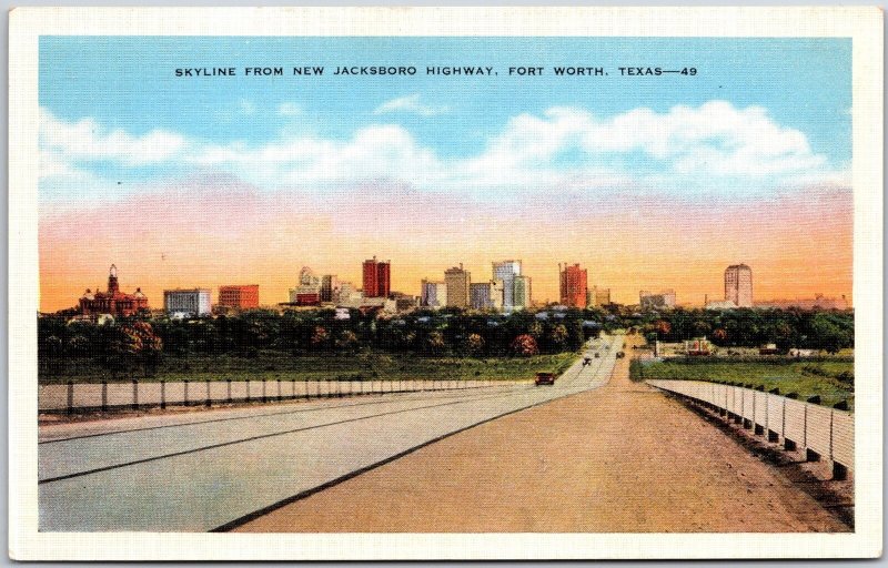 Skyline From New Jacksboro Highway Fort Worth Texas TX Postcard