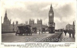 Westminster Bridge London United Kingdom Postcard Great Britain UK Postcard